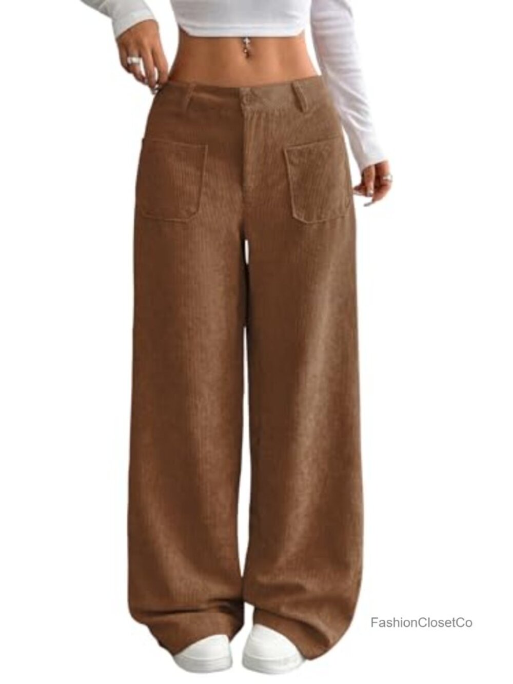 ZAFUL Corduroy Straight Leg Casual Lounge Pants Trousers